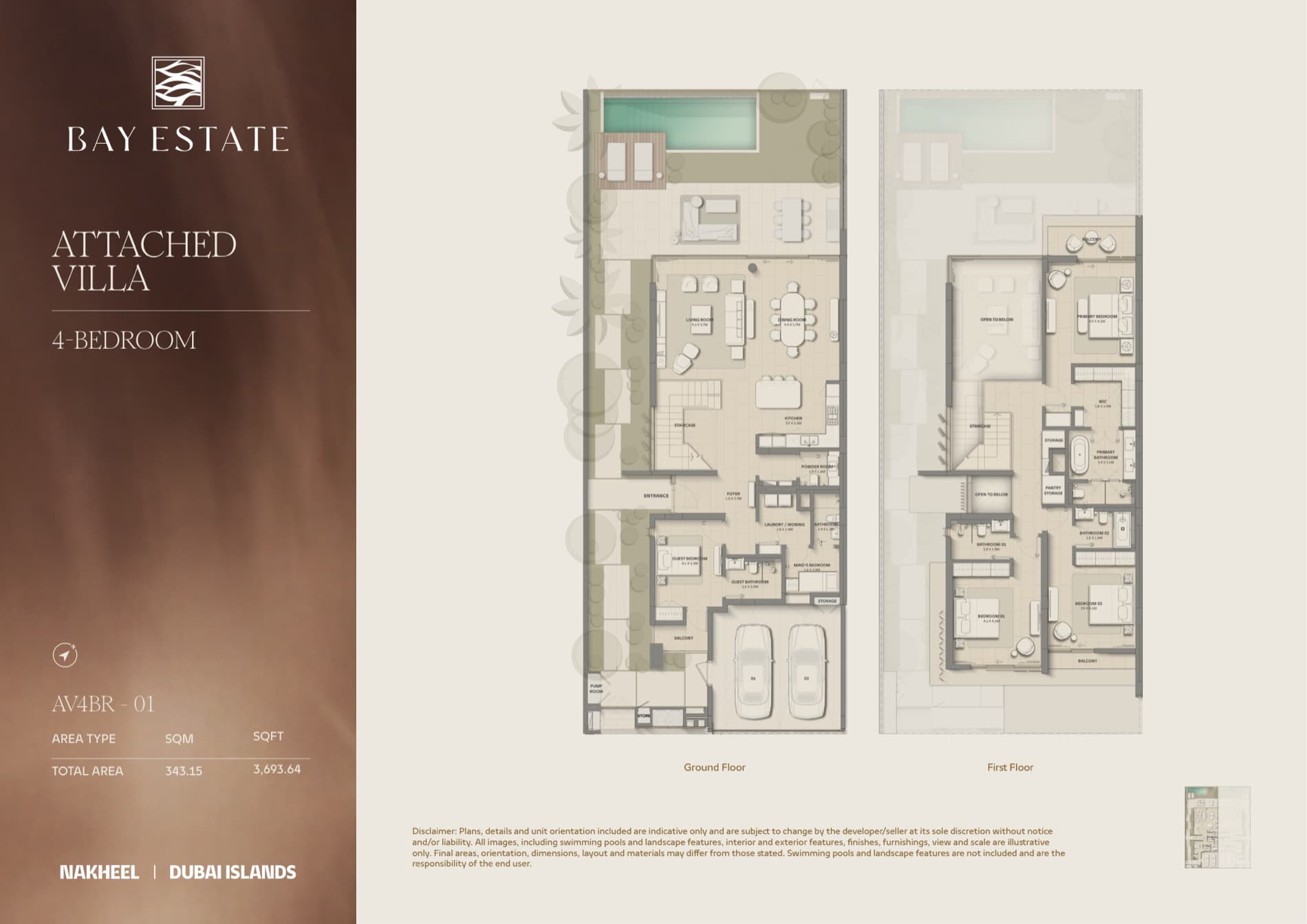 Bay Estate floor plan AV4BR-01 — 4 bedroom, 3,693.64 sqft