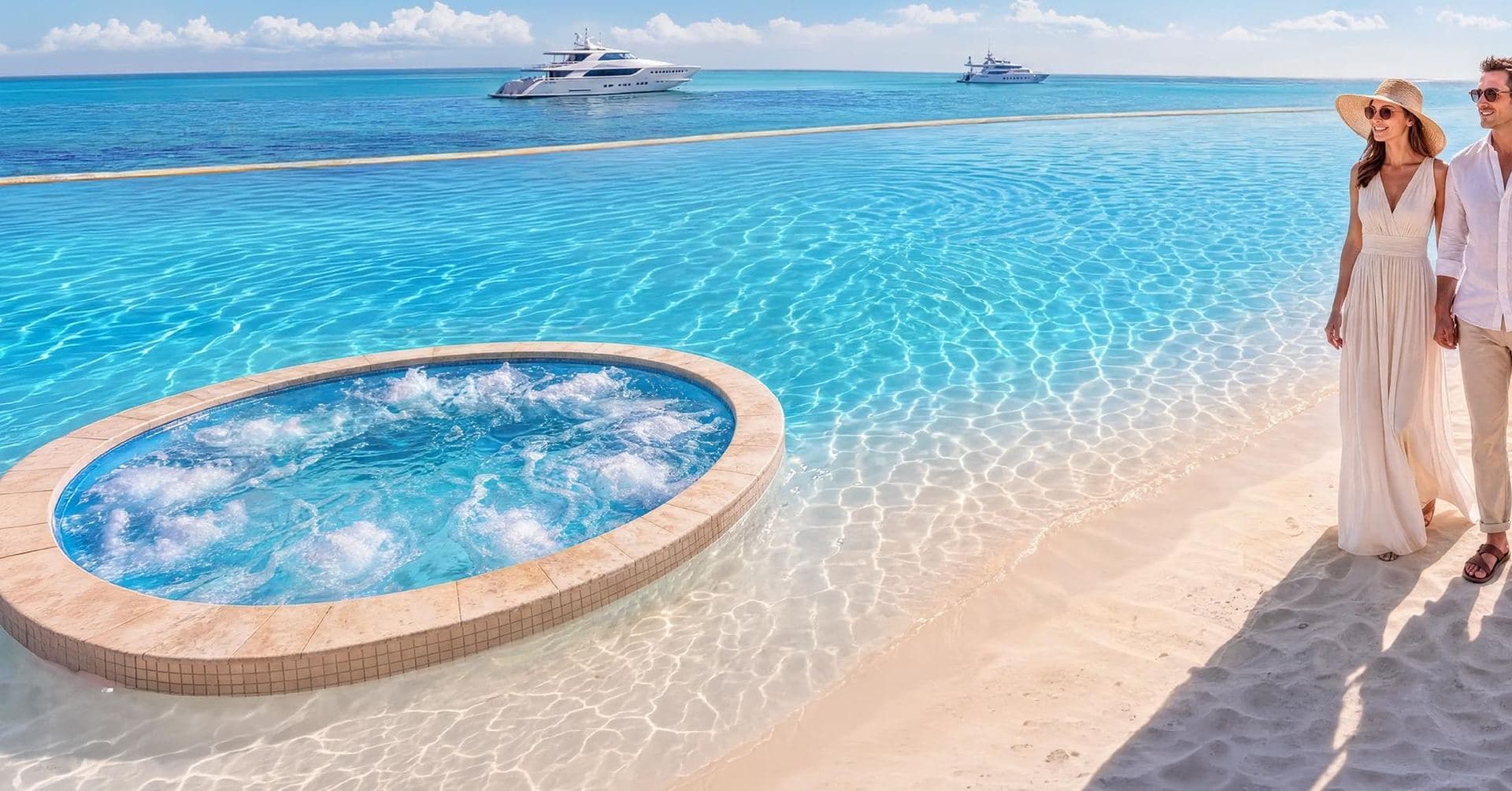 The beach lagoon at Shahrukhz Residences