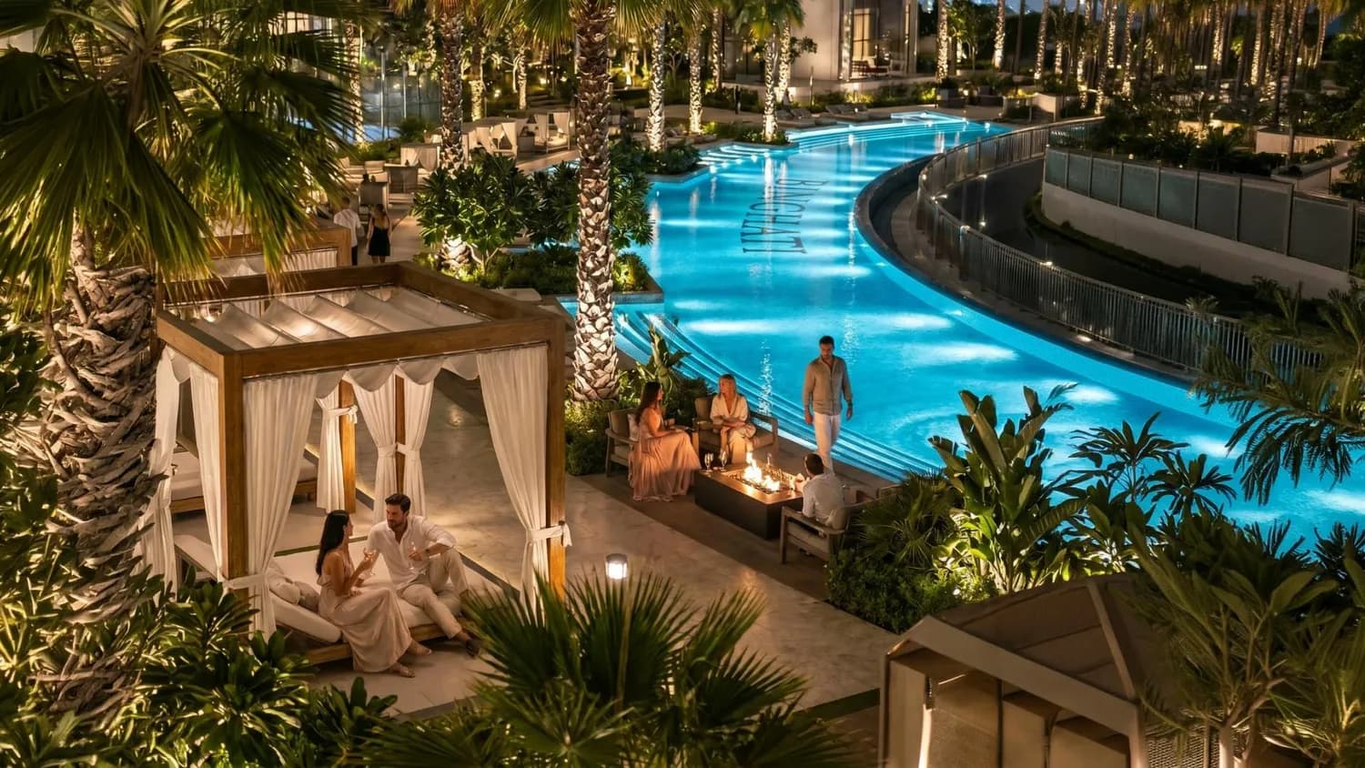 Rooftop cabanas at Binghatti Wraith