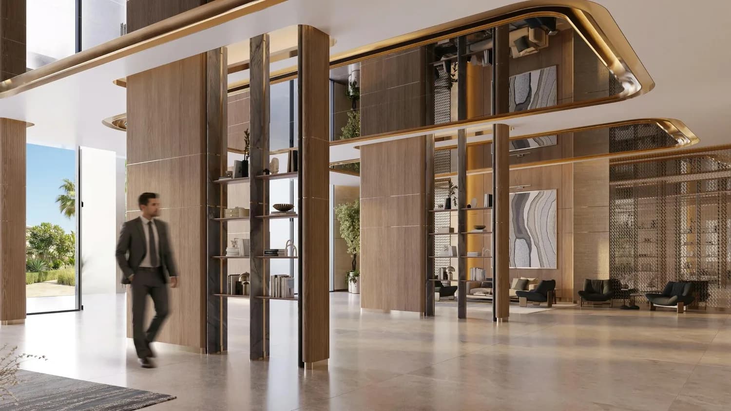 The arrival lobby at Binghatti Wraith
