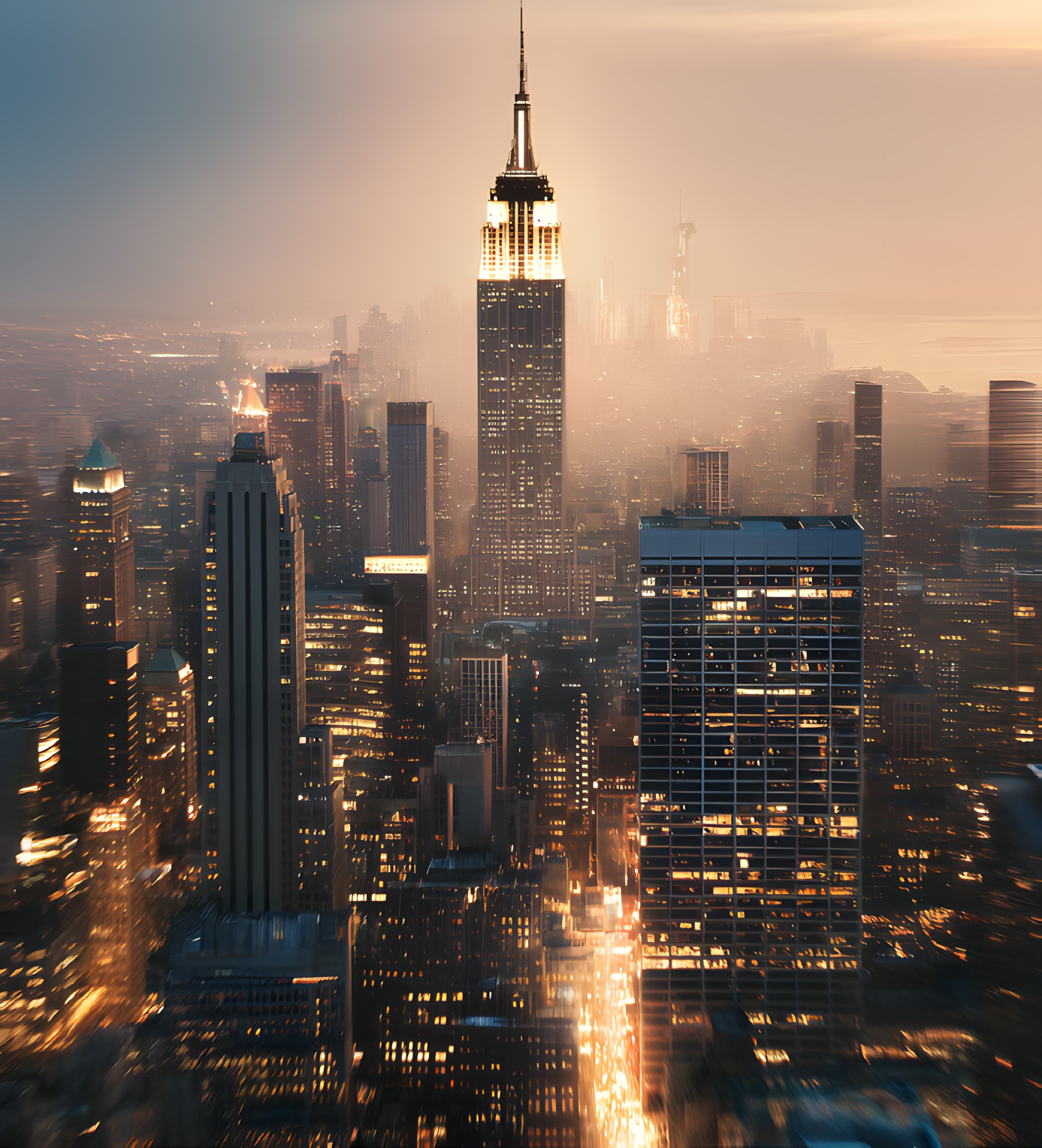 Midtown Manhattan at dusk