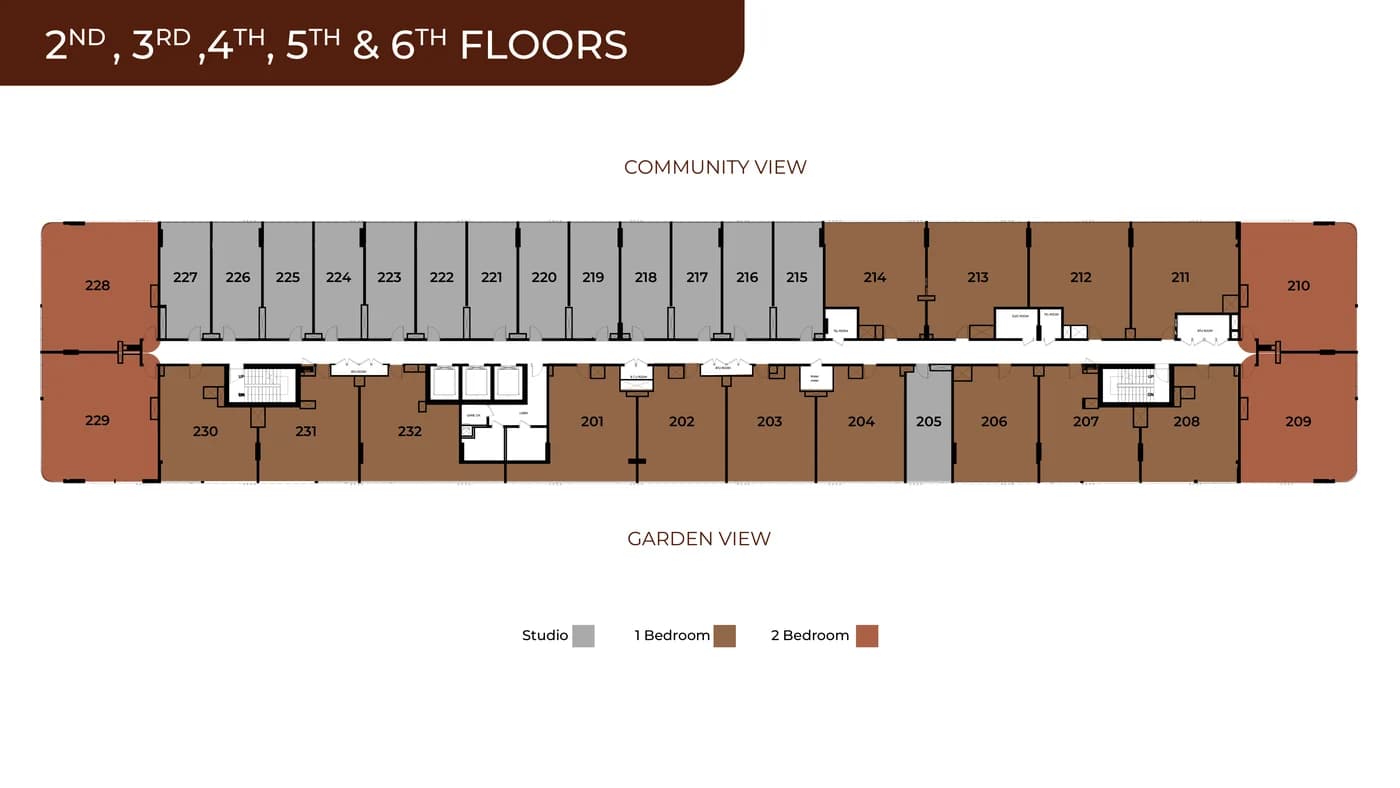 Linea by HOLM floor plan — Typical floor key plan — 2nd to 6th