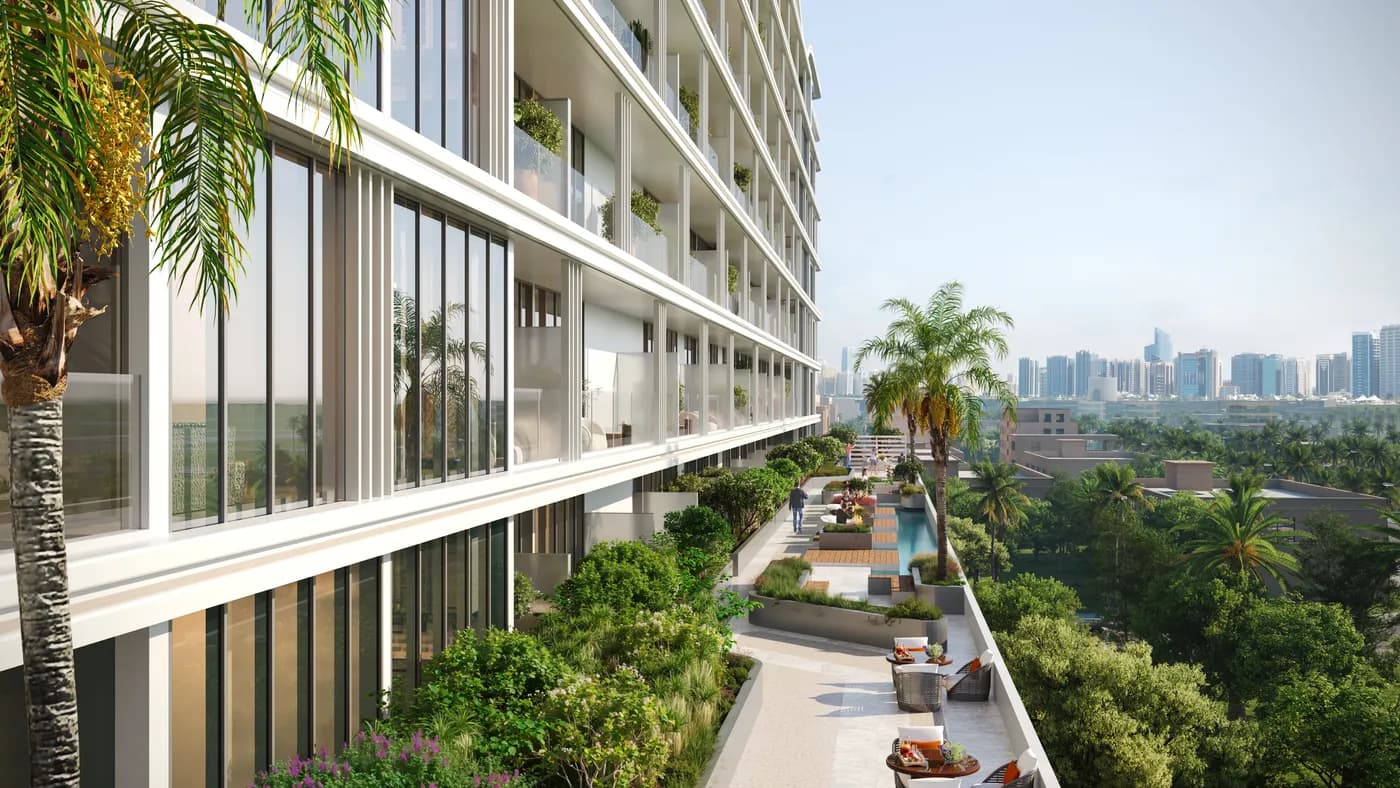 Landscaped terrace at Linea by HOLM