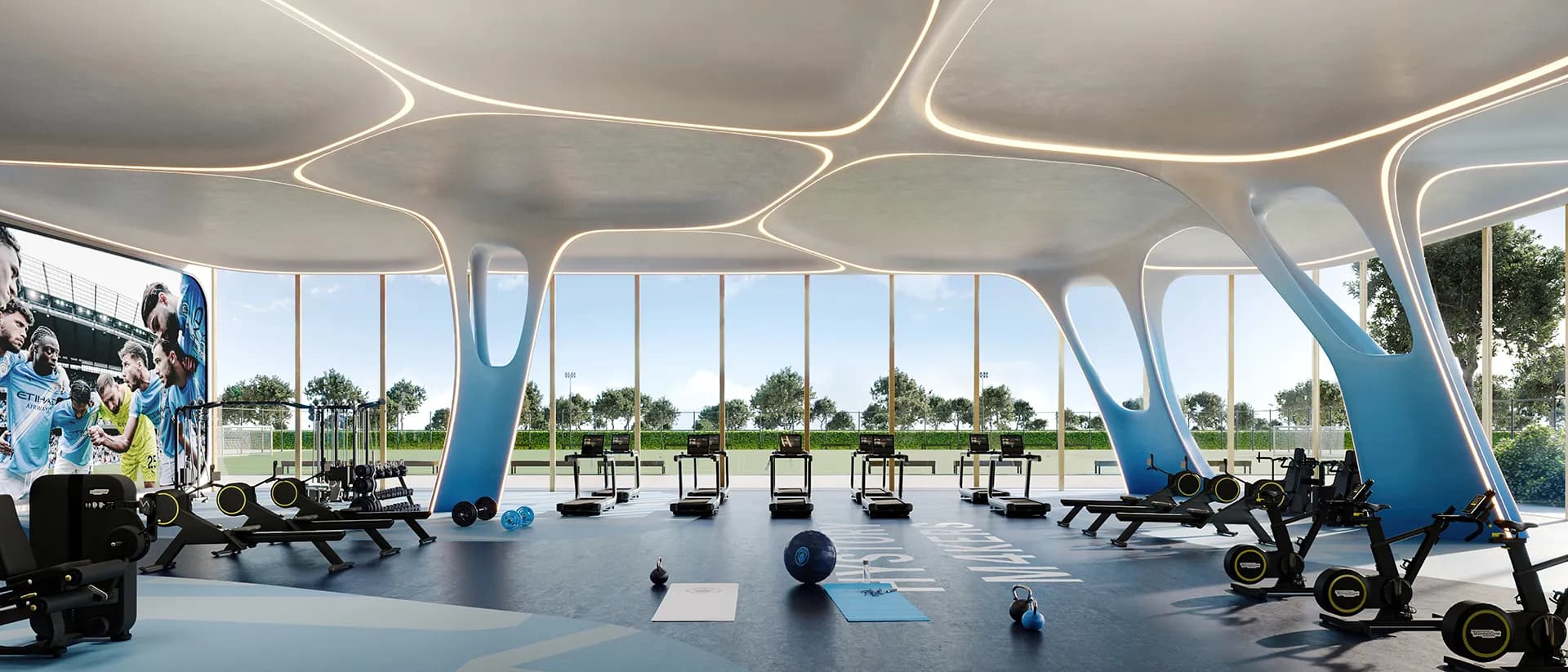 The performance gym at Manchester City Yas Residences by Ohana