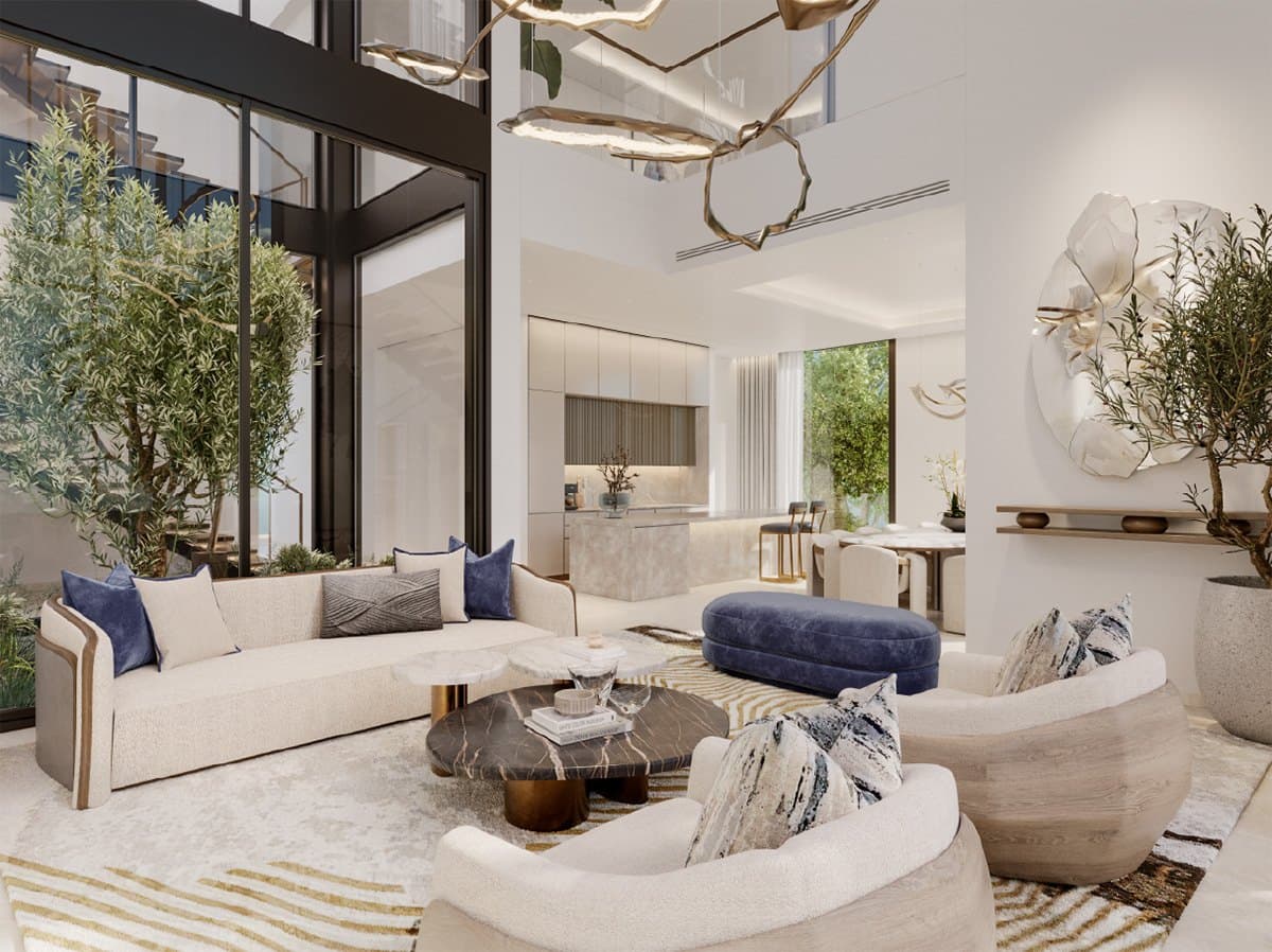 4 bedroom villa at Nad Al Sheba Gardens — open-plan living