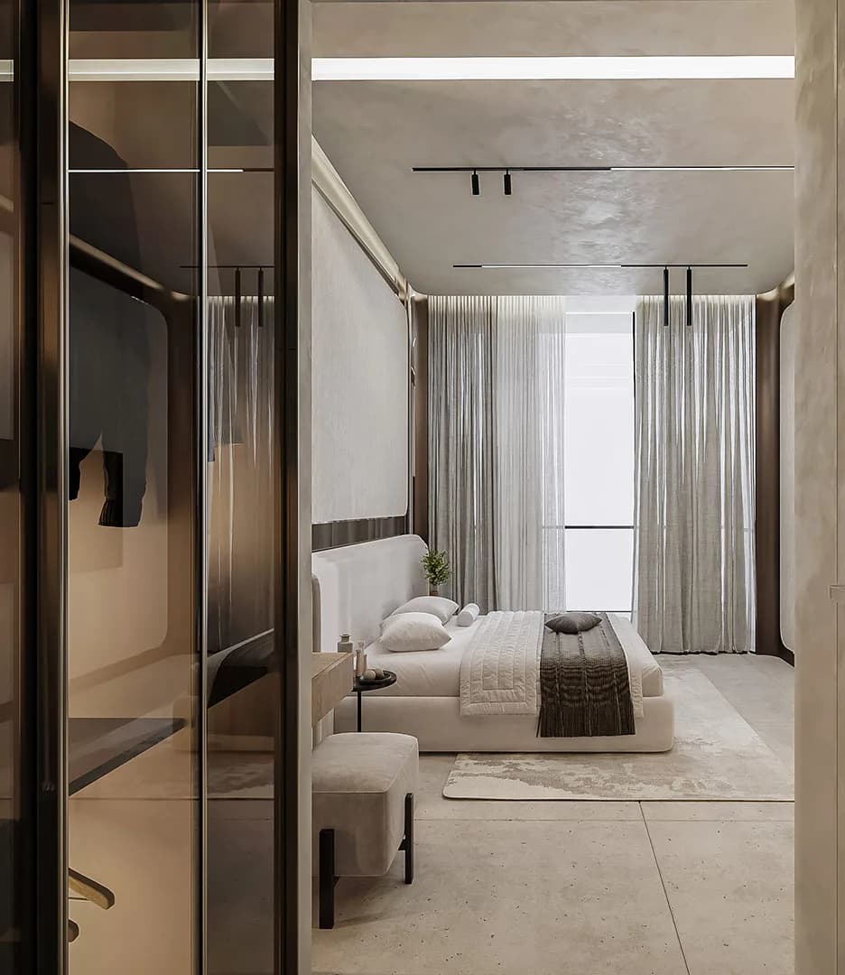 Bedroom with wardrobe wall at Peace Avenue