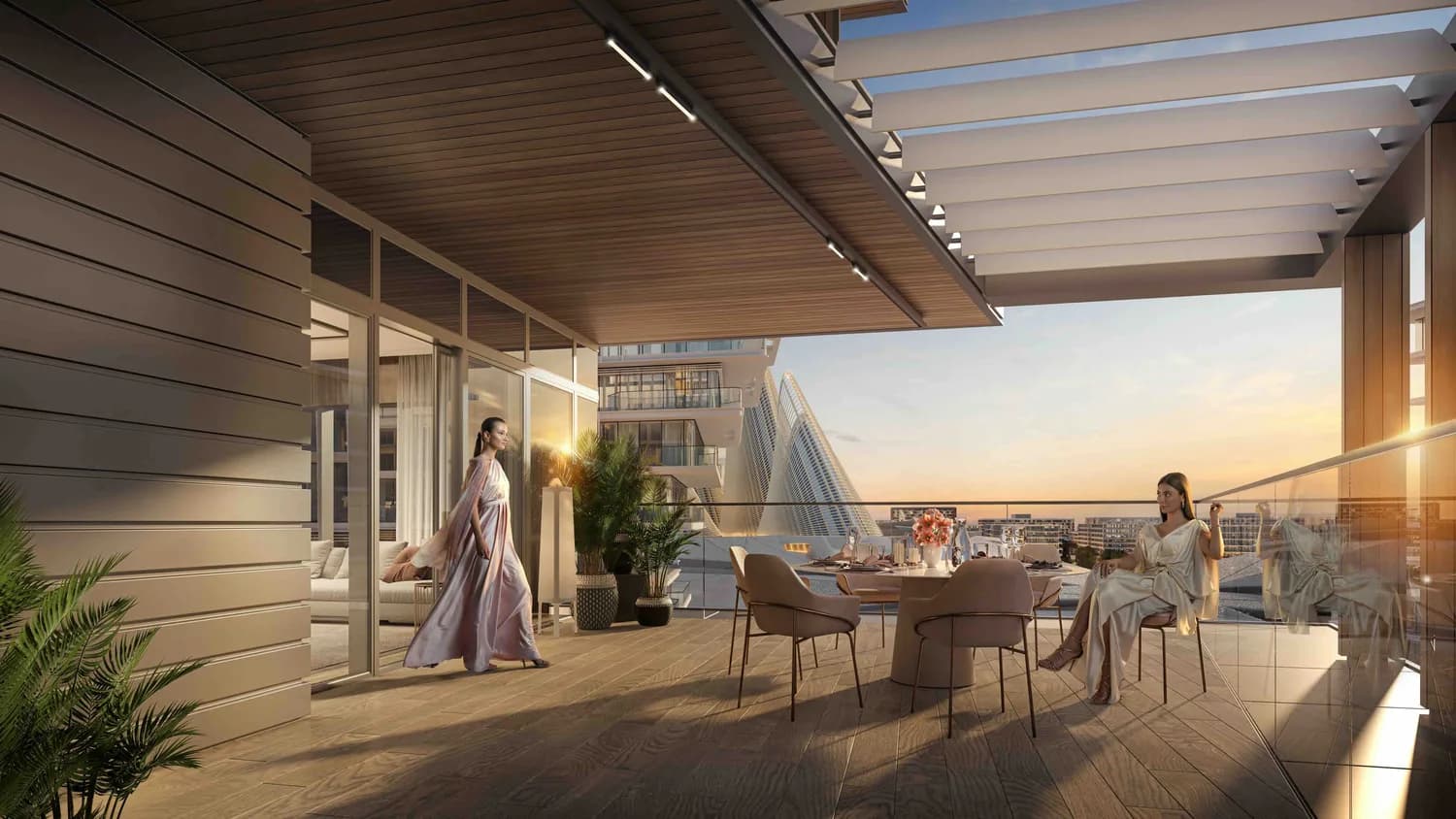 Living and dining inside a Grove apartment