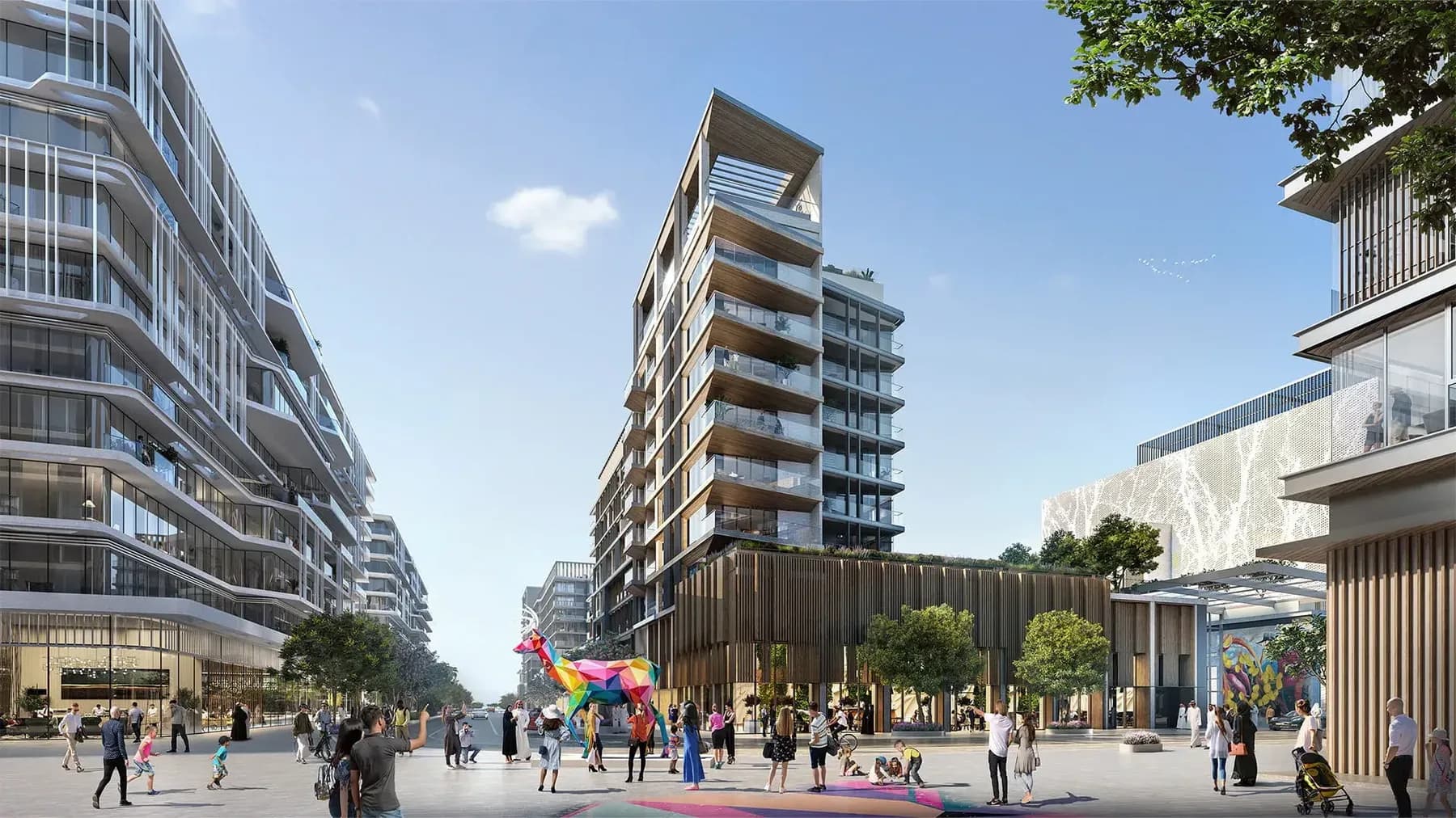 Saadiyat Grove — the retail promenade and residences in the Saadiyat Cultural District