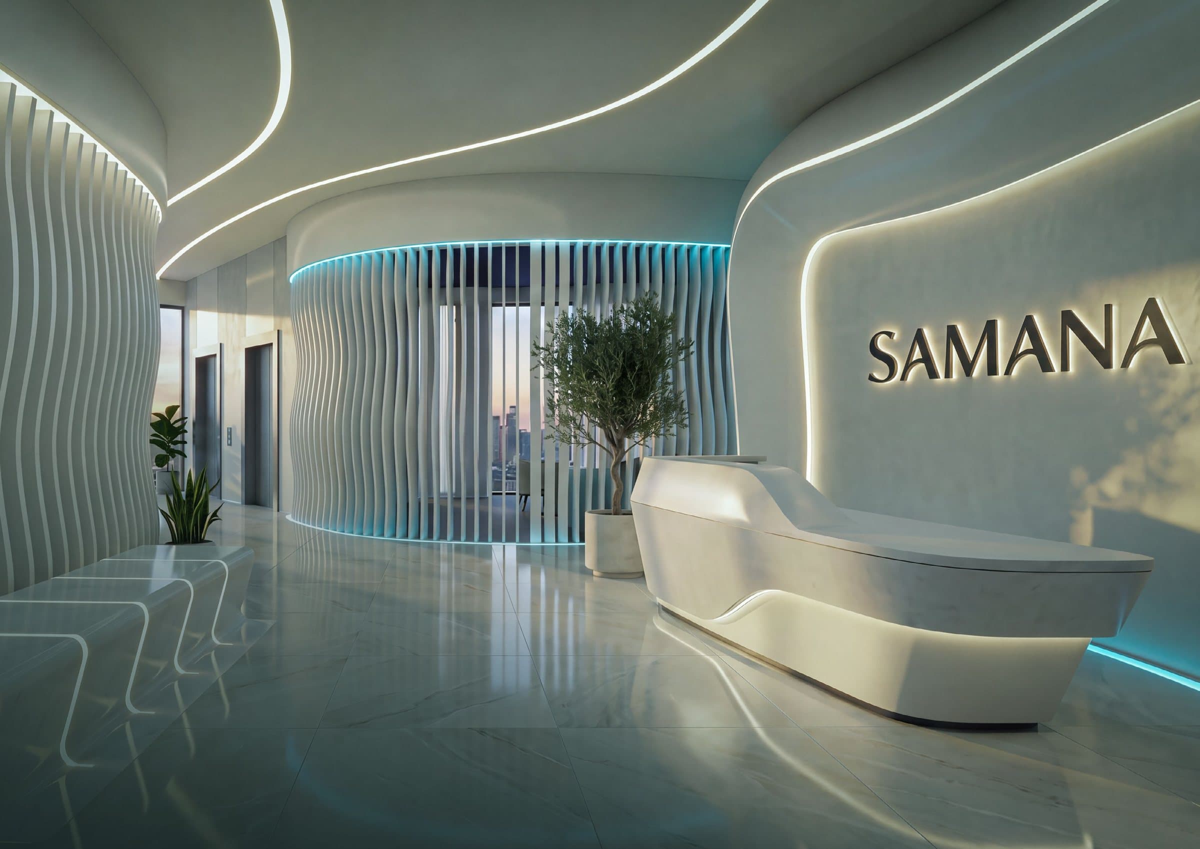 The arrival lobby with the SAMANA reception