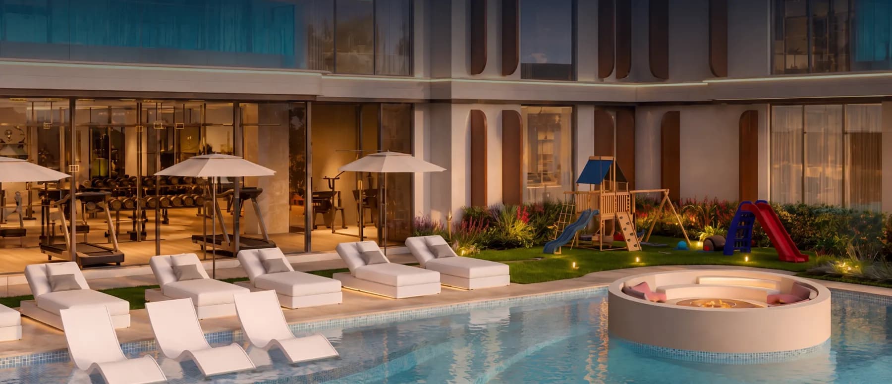 Kids' pool and play area at Samana Portside