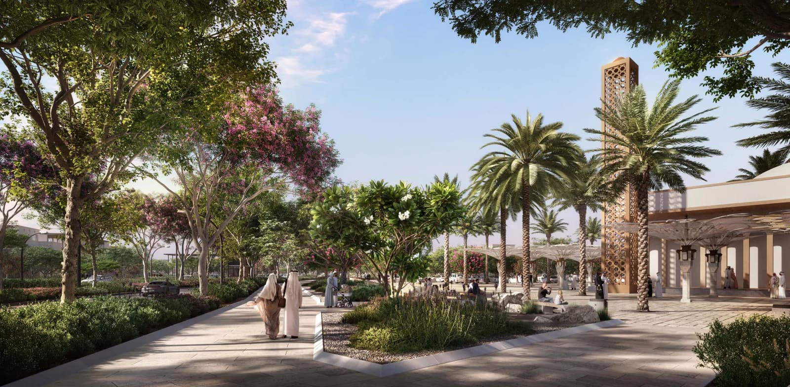 Hudayriyat Island — Shaded walking gardens